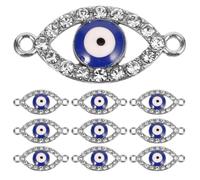 Abaodam 10 Pièces Pendentif en Alliage Perles Œil Maléfique Bleu, Breloques Solide pour Bracelets Diy, Design Unique Création de Bijoux