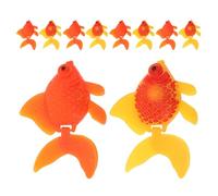 Abaodam 10 Pièces Poissons Flottants Réalistes avec Queue Flexible Décorations Aquarium Plastique pour Bassin Jardin Ornements Flottants Artificiels Orange et Jaune