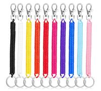 Abaodam 10 pièces Porte-clés à Ressort Élastique Porte-clefs Spirale Extensible et Flexible Accessoires Sécurisés pour Clés Badges et Cartes Tour de Cou Compatible