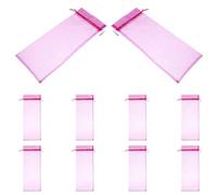 Abaodam 10 Pièces Sacs Cadeaux pour Bouteilles de Vin Organza Transparent Rosé avec Fermeture Satinée Pochette Élégante pour Cadeaux Fêtes et Mariages