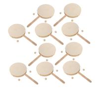 Abaodam 10 Pièces Tambourin à Secouer Bois Non Peint pour Garçon Fille à Percussion Manuel Surface Brute pour Peinture DIY Instrument Éducatif Créatif pour Activités Artistiques et