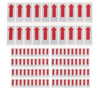 Abaodam 100 Autocollants Fléchés Rouges en Pet pour Paquet et Paquet-poubelle, Utilisation Longue Durée, Identification Rapide Forme Flèche Directionnelle