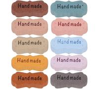 Abaodam 100 Étiquettes Décoratives en Cuir Pu Multicolores Lettres en Relief - Lot Créatif 10 Couleurs Assorties pour Couture, Décoration Paquet, Vêtements et Chaussures Artisanaux