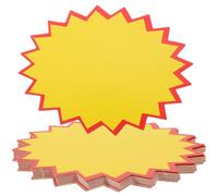 Abaodam 100 Feuilles Étiquette de Prix Jaune Grand Format en Carton pour Supermarché et Boutique, Autocollants Publicitaires Résistants et Accrocheurs, Lot
