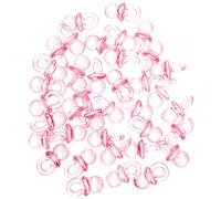 Abaodam 100 Mini Sucettes en Acrylique Transparentes 100 Pièces Décorations pour Shower Accessoires DIY pour Bijoux Ornements Légers Rose Présents Fête Naissance