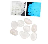 Abaodam 100 pièces Galets Lumineux Blancs Phosphorescents Résine pour Décoration Aquarium Jardin Extérieur sans Odeur