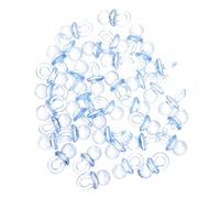 Abaodam 100 pièces Mini Tétines Acrylique Transparentes Bleues Accessoires DIY pour Bracelets Colliers et Décorations de Fête Garçon Fille Jouets Miniatures Sécurisés et Légers pour
