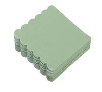 Abaodam 100 pièces Serviettes de Cocktail Jetables Vert à Bords Festonnés Double Épaisseur Absorbante Lot pour Fêtes Mariages Anniversaires et Dîners