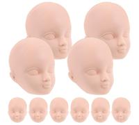 Abaodam 10Pcs Plastique Bébé Poupée Têtes Mini Poupée Têtes Pratique Repeindre Maquillage Bébé Mannequin Corps Parties pour Bricolage Artisanat