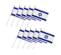 Abaodam 10pièces Drapeau Israélien Polyester Drapeau National Israël Pour Décoration De Jardin Ou Maison