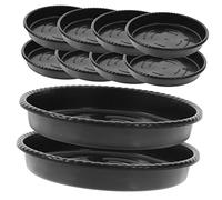Abaodam 10Pièces Plateau Rond Plastique pour Pots de Fleurs Résistante Durable pour Intérieur Extérieur Assiette Antidérapante pour Prévenir Fuites Eau Protéger