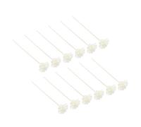Abaodam 12 Bâtonnets D'aromathérapie en Rotin Blanc Forme Fleur pour Diffuseur Parfumé, Recharge DIY, Accessoires Décoratifs pour Maison et Présent