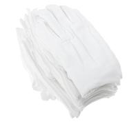 Abaodam 12 Paires Moufles D’inspection en Coton Blanc | Fil de Coton Simple, Maintien de L’humidité, pour Mains Sèches, Manipulation Intérieure et Musée