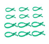Abaodam 12 Pièces Attaches Réglables pour Plantes Jardin Résistantes et Réutilisables Bandes Flexibles Vertes de Soutien pour Arbustes et Tuteurs Liens Plastique pour Plantes Légumes et