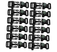 Abaodam 12 Pièces Boucle en Plastique Multifonction avec Sifflet d'urgence et Boussole Intégrée, Utilisation Manuelle, Diamètre Intérieur Standard 20mm pour Camping et Randonnée