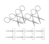 Abaodam 12 Pièces Ciseaux de Précision Pointe Arrondie et Pointe Pointue en Acier Inoxydable Argentés Légers et Polyvalents pour Tâches Délicates en Laboratoire et Toilettage Personnel