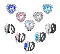 Abaodam 12 pièces Clips Cœur Bijoux pour Lacets Décoratifs DIY pour Baskets Accessoires Amovibles Alliage et Verre Embellissement Chaussures Sport et Casual Couleur Couleur Aléatoire