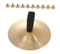 Abaodam 12 Pièces Cymbales de cuivre pour enfants cymbales à doigts en cuivre équipement d'instruments de musique Doré