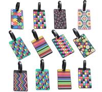 Abaodam 12 Pièces Étiquette à Bagages de Voyage en Caoutchouc Souple, | Design Mode, Résistante à L’usure, pour Mallette et Paquet Scolaire, Style Original Style Aléatoire
