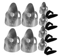 Abaodam 12 pièces Kit Accessoires Guitariste Médiators Doigts Épais Ajustables Protection Confort pour Guitare et Basse