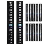 Abaodam 12 Pièces Lot de Autocollants Thermomètres LCD pour Aquarium et Terrarium Bande de Température Adhésive pour Contrôle Précis Facile à Coller Compatible Eau Fermentation et Stockage