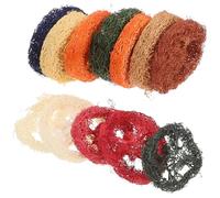 Abaodam 12 pièces Lot de Jouets à Mâcher Loofah pour Lapins et Petits Animaux Jouets Naturels pour Dents Aide Digestion Couleur Aléatoire Grands et Moyens Couleur Couleur Aléatoire