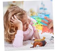 Abaodam 12 pièces Marionnettes à Doigts TPR Lumineuses Jouets Interactifs pour Garçon Fille Poupées Miniatures pour Contes et Jeux Éducatifs