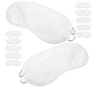 Abaodam 12 Pièces Masques de Sommeil Opaques en Polyester Blanc, Masques Yeux Respirants, Empêchent de Bouger ou Tomber, pour Jeux et Utilisateurs D'ordinateur