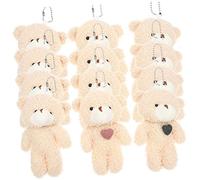 Abaodam 12 Pièces Ornements d'ours en Peluche Porte-Stylo Marque-Page Plush Plush Porte clé décoration de fête Ours breloque Porte-clés en Peluche Coton PP