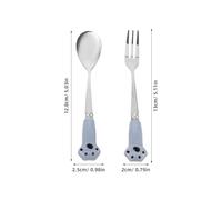 Abaodam 12 Pièces Outils de Nourriture pour Animaux Acier Inoxydable Cuillères et Fourchettes Longues pour Nourrir Chats et Chiens Set Multifonction pour Aliments Humides et Secs Mixage