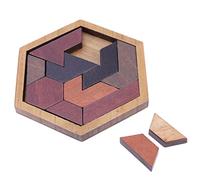 Abaodam 12 Pièces Puzzle Tangram Hexagonal Bois pour Garçon Fille Jeux De Réflexion Puzzles Bois Jouets