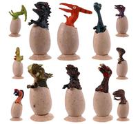Abaodam 12 pièces Œufs de Dinosaure Miniatures TPR Figurines Décoratives Réalistes pour Garçon Jouets Éducatifs et Ornements de Bureau