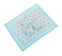 Abaodam 12 pour Maison de Poupée, Drap et Housse de Coussin Bleu, Accessoires de Chambre Réalistes, Mini Drap de Lit pour Décoratif, Adapté aux Maisons de Poupée et Accessoires Miniatures