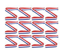 Abaodam 12 Rubans pour Médailles Mousqueton, Cordons Tour de Cou aux Trois Couleurs Rouge Blanc Bleu, Lanières de Récompense Sportives Applicables, Lot de 12 Pièces pour Compétitions