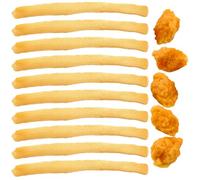 Abaodam 15 pièces Dinette Frites et Nuggets PVC Réalistes Accessoires Cuisine pour Jeu Imitation Décoration Bar et Restaurant Sûre