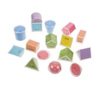 Abaodam 16 Pièces Blocs Géométriques Solides Pliables Jeu de Construction Transparent pour Garçon Fille Modèles Manipulatifs Éducatifs Mathématiques pour Classe et Apprentissage Stem