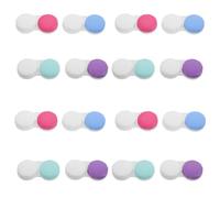 Abaodam 16 Pièces Étui à Lentilles de Contact avec Double Compartiment Indépendant Portable en Plastique Design Compact pour Voyage et Usage à Domicile