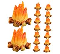 Abaodam 16 pièces Miniature Resin Campfire Decorations Realistic Small Fake Fire Models for Micro Landscaping Flower Pot Garden DIY Detailed Lifelike Bonfire Ornaments