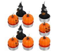 Abaodam 18 Pcs Bougies Décoratives D'halloween en Paraffine de Citrouille Éclairage Vacillant, pour Décoration de Fête et Ambiance Nocturne