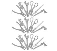 Abaodam 18 Pcs Scale Metal Alloy Repair Tools Set with Wrench and Screwdrivers for DIY Crafts and Mini Dollhouse Accessories