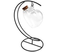 Abaodam 1ensemble Bouteille à Souhaits Verre Transparent avec Support Fer Contenant Vide Décoratif Suspendu Set DIY pour Souvenirs et Ornements avec Bouchon Liège et Support Lune