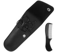 Abaodam 1ensemble Set de Ciseaux à Moustache et Barbe Acier Inoxydable Peigne Précis avec Pochette de Rangement Kit Barbier Homme pour Salon et Usage Domestique