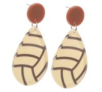 Abaodam 1Paire Sporty Ball Themed Dangle Earrings For Women Chic And Lightweight Acrylic Jewelry For Independence Day And Casual Wear