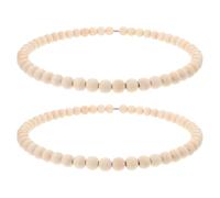 Abaodam 2 Couronnes de Perles en Bois Brut 35 Cm Anneaux en Fer, Cercles à Broder pour Décoration Murale Suspendue Intérieure, Guirlande Artisanale pour Fêtes et Décor de Porte