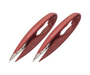 Abaodam 2 Ensembles Ciseaux à Point de Croix avec Tête Remplaçable, Manche en Abs Marron, Coupe Tissu Épais, de Rechange, pour Couture et Usage Professionnel ou Domestique