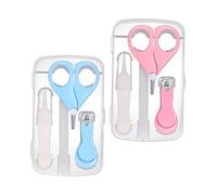 Abaodam 2 Ensembles Ciseaux Ongle Nouveau-né Kit De Coupe-ongles Pour Garçon Fille Outil De Manucure Né Avec Boîte De Rangement Et Étui Résistant