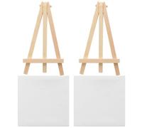 Abaodam 2 Ensembles Ensemble Chevalet de Toile Mini pour Peinture Diy, | Bois et Tissu Non Tissé, Structure Triangulaire Stable, Support Simple et Décoratif, pour Étudiants en Art