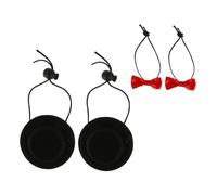 Abaodam 2 Ensembles Set de Chapeaux et Nœuds pour Petits Animaux Costume Mignon Lapin Chinchilla Accessoires Fête Anniversaire Animaux de Compagnie