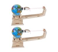 Abaodam 2 Ensembles Stem Science Toy Physics Gravity Experiment Kit Wooden Earth Moon Models Educational Puzzle for Home School