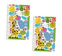 Abaodam 2 Feuilles girafe bébé éléphant mur plante stickers mesure de mur de filles décor stickers muraux autocollants muraux de dessins animés l'éléphant Autocollant mural altimètre PVC
